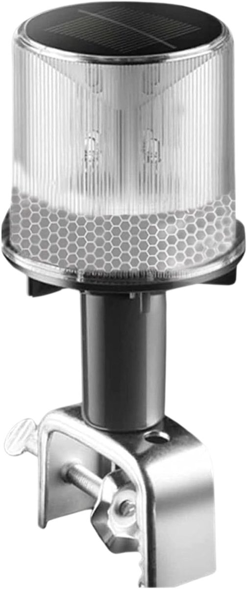 Navigatieverlichting voor boten, ankerlicht, boot, zonne-energie, led-toplicht, 0,5 nm, met houder, IP67 waterdicht, navigatielicht, 360 graden, voor vissersboten, wegwaarschuwing
