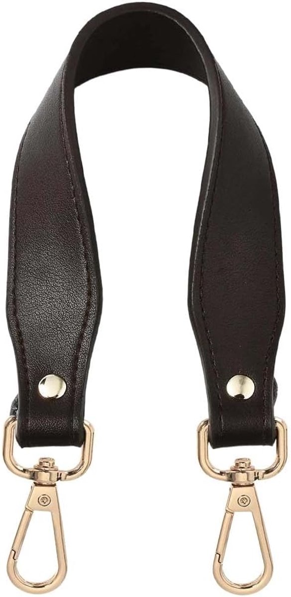 36,5 cm korte PU lederen handtas handgreep vervanging met legering klemmen donkerbruin 3 cm brede platte schouderbanden voor vrouwen onderarms tassen tas portemonnee DIY maken