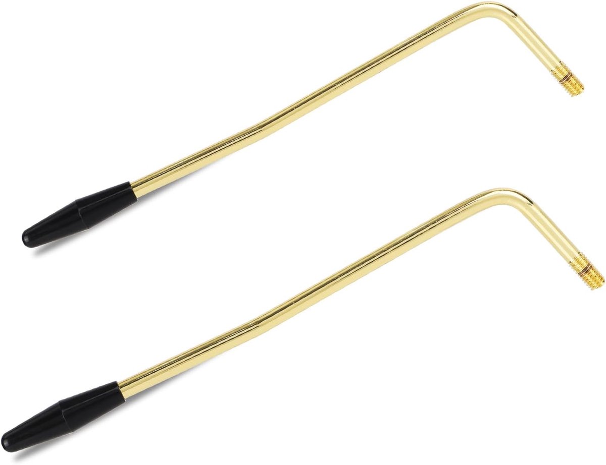2st Tremolo-Arm, 5mm & 6mm Draad Whammy Bar met Tip Metaal Enkel Tremolo-Systeem Vervanging Geschikt voor Elektrische Gitaar (Goudkleurig)