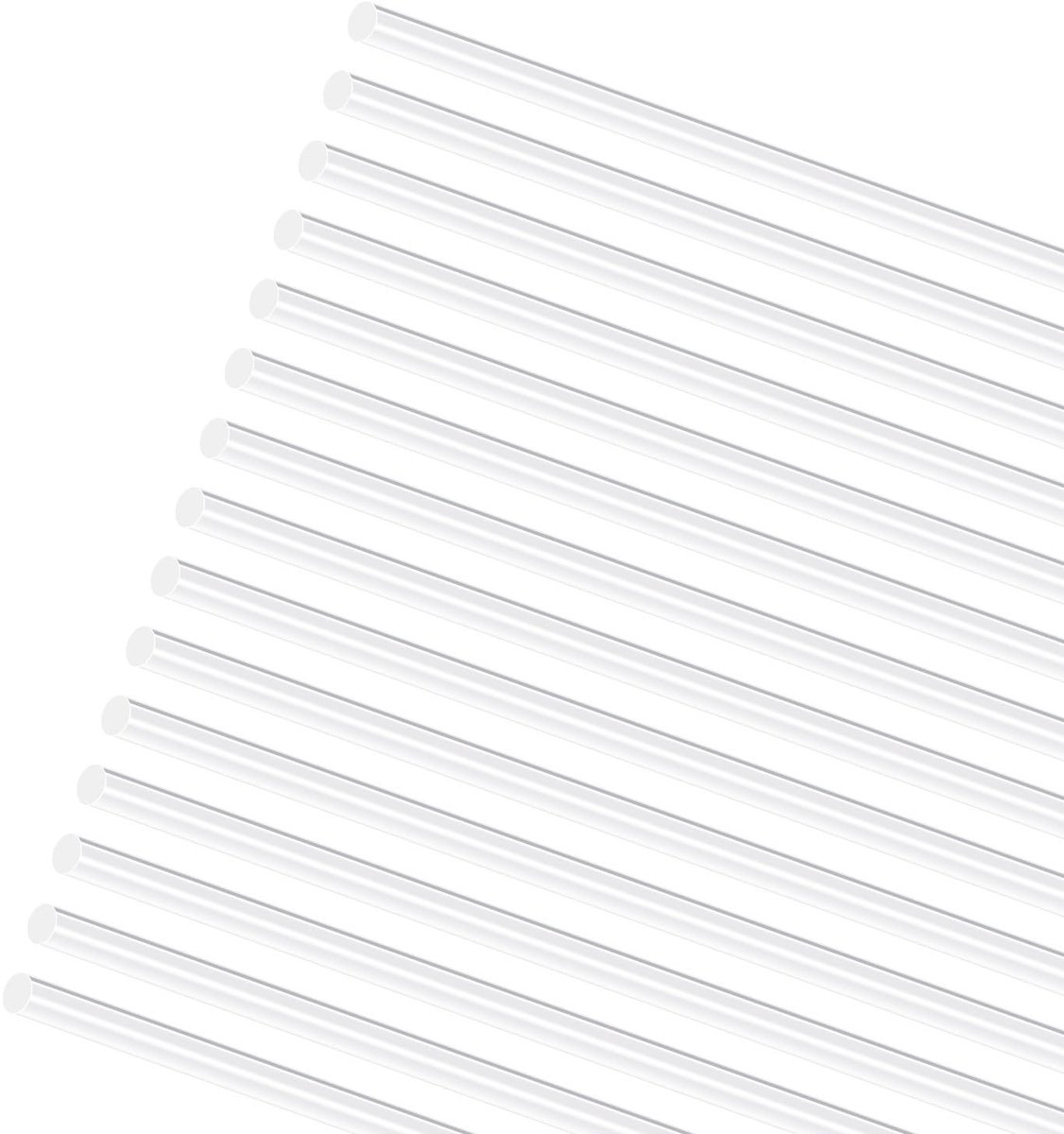 15 stuks acrylstaven, ronde staven, 5 x 300 mm, 0,3 m, HQMYKOR acryl transparante ronde staven, heldere acrylstaaf voor doe-het-zelf knutselen, verlichting, kunstcreaties, modelbouw
