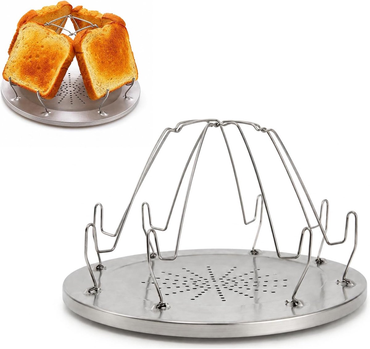 Geschikt voor fornuizen camping broodrooster, 4-delige modellen broodrooster camping, oven, broodrooster, accessoires, camperaccessoires, geschikt voor thuisgebruik, gasfornuis buiten, picknicks