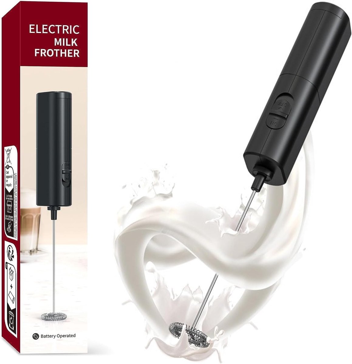 Handheld, Elektrische Melkschuimmaker, Hand Drinken Mixer voor Koffie, Lattes, Cappuccino, Matcha