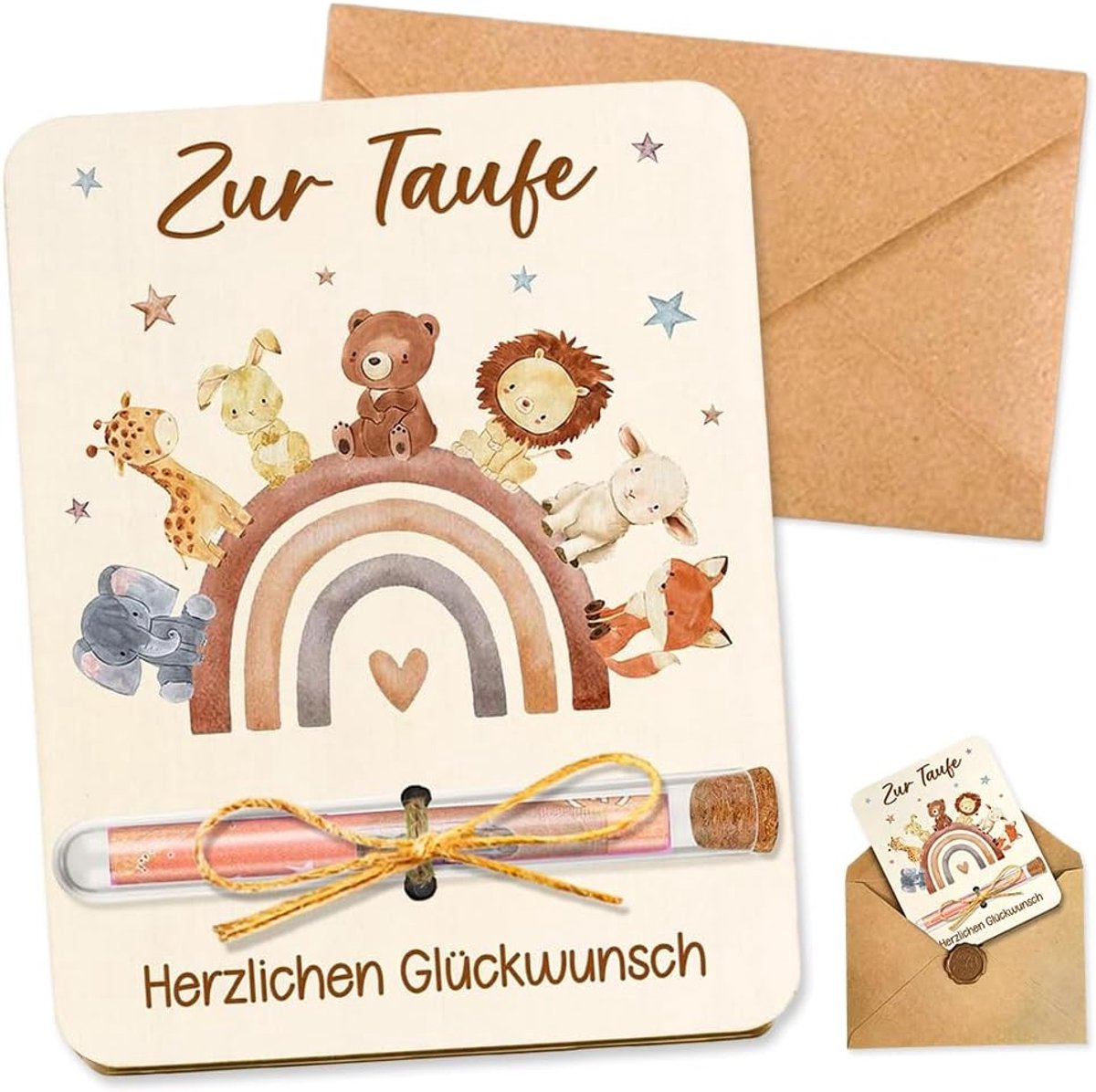 Doopcadeaus, Kraamcadeaus, Cadeauverpakking voor Doopgeld (Meisjes/Jongens), Kraamcadeaus met Regenboogdieren