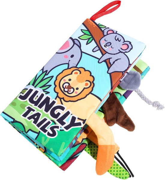 Boeken voor baby's van 0-6 maanden, tweedelig babyvouwboekje, sensorisch babyboek, speelgoed voor baby's van 0-6 maanden, zacht stoffen speelgoed als cadeau, babyvouwboekje - 4 pagina's blauw. — afbeelding 2