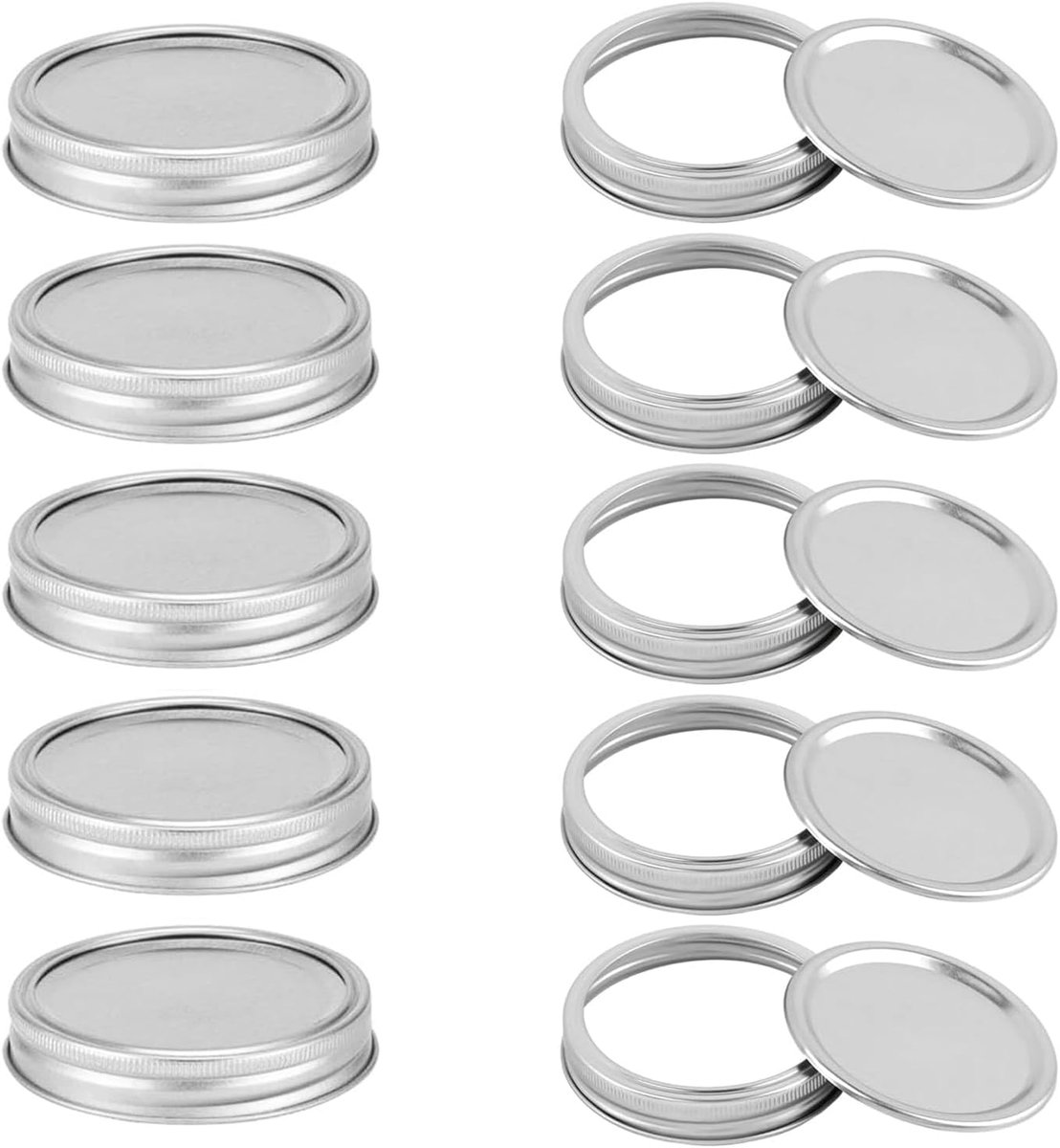 Deksels, inmaakpotten, afdichtkappen, 86 mm, schroefdeksel, lekvrije afsluitdeksel, twist-off-deksels voor inmaakpotten voor voedselcontainers, 10 stuks