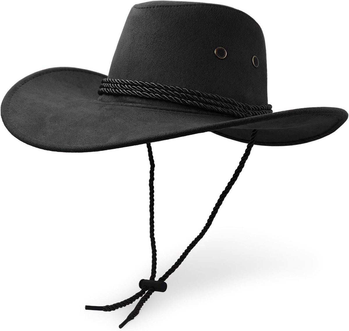Cowboyhoed, zonnehoed, kunstleer, suède, reispet, westernhoed, buitenzonbescherming