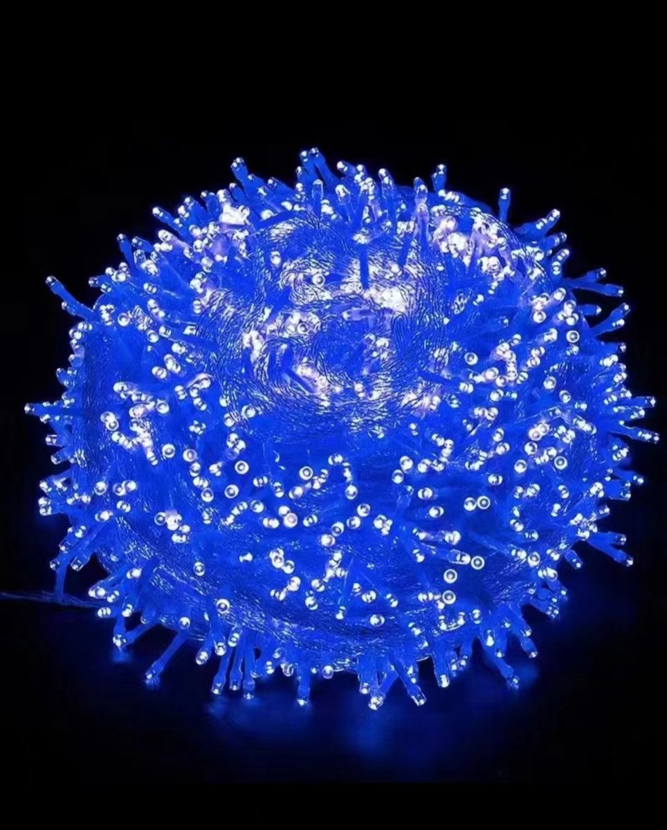 Aansluitbaar op 3 meter lange Halloween-binnenverlichting, 300 blauwe LED's voor Halloween, 8-standen blauwe kerstverlichting voor buiten, geschikt voor kerstboomversiering - 04