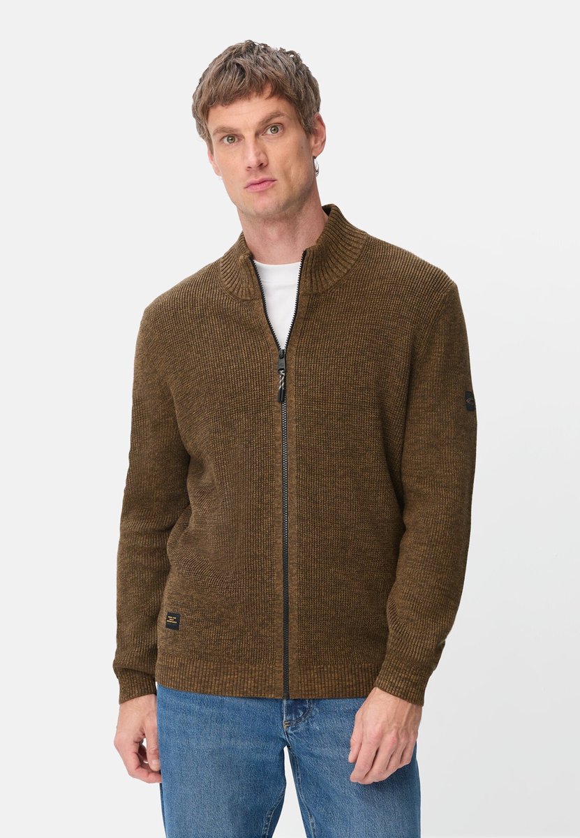 camel active Krachtige gebreide vest van katoenmix - Maat - Donkerbruinmenswear-M
