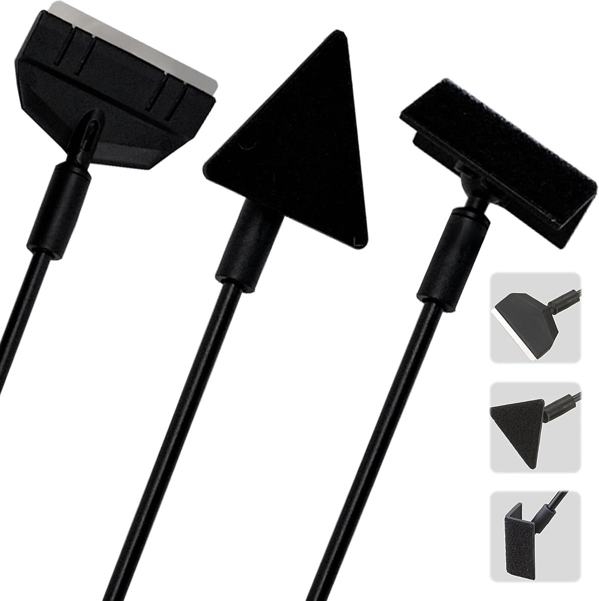 3-in-1 glasreiniger voor aquariums (27 × 5 × 2,7 cm, 100 g) - metalen algenschraper en borstels voor kleine aquaria - ShopVlot