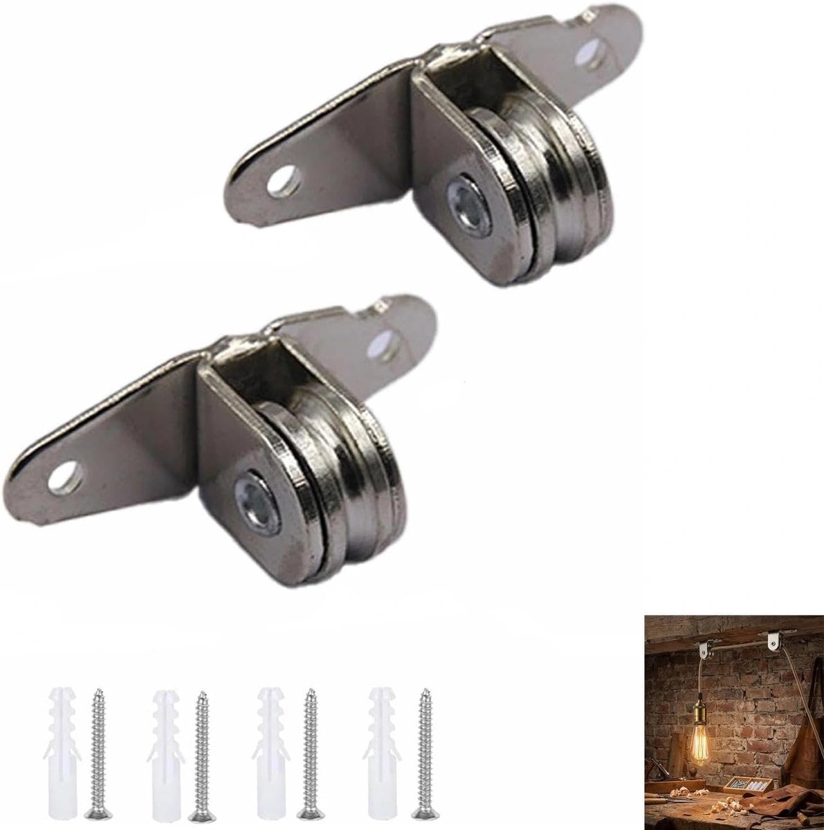 Katrol met duplexlagers - metalen katrollen - robuuste constructie - ideaal voor kabeltoepassingen - ShopVlot