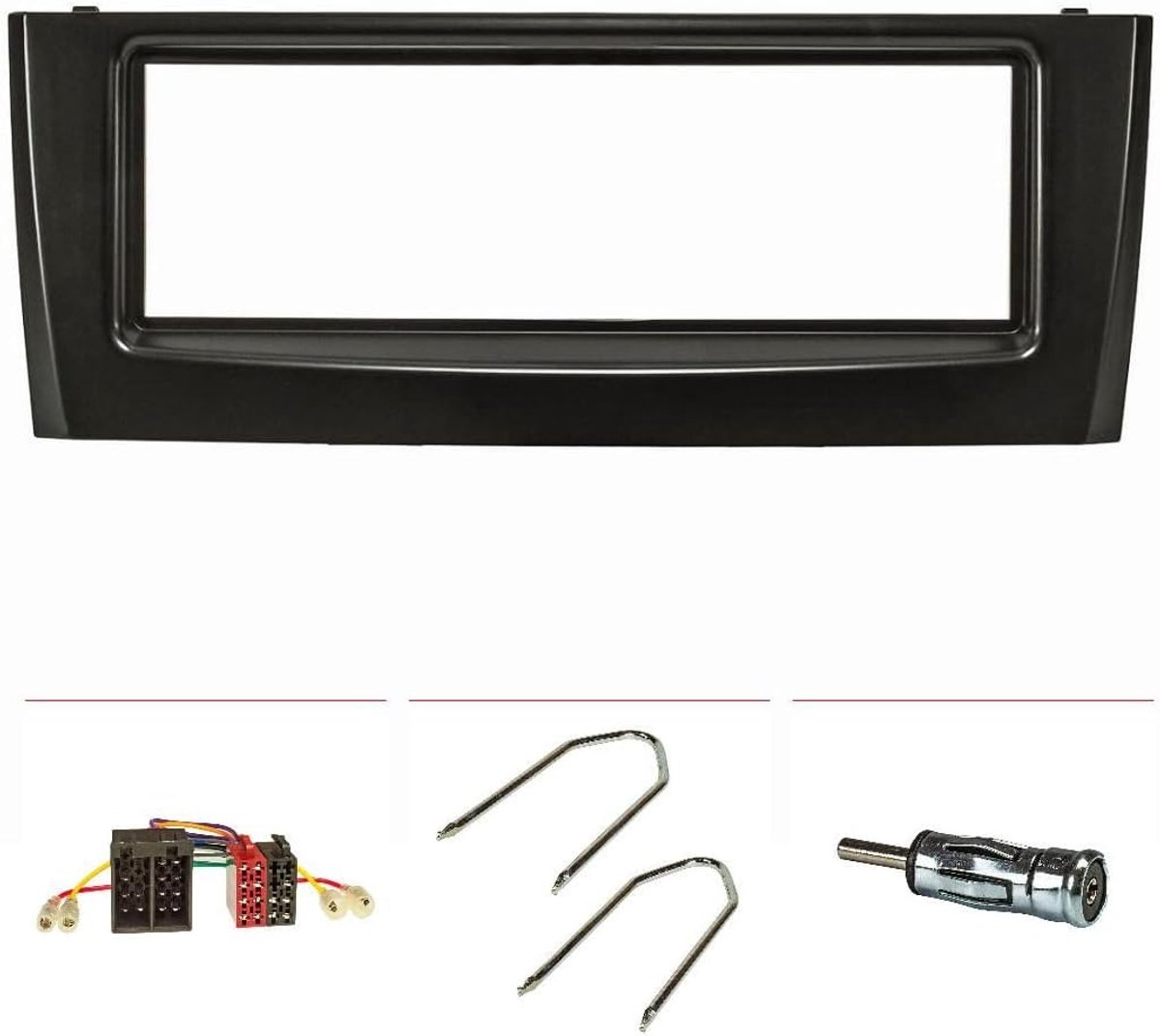 Radio installatie frame set - zwart - inclusief radio- en antenneadapter - vervang originele radio - ShopVlot