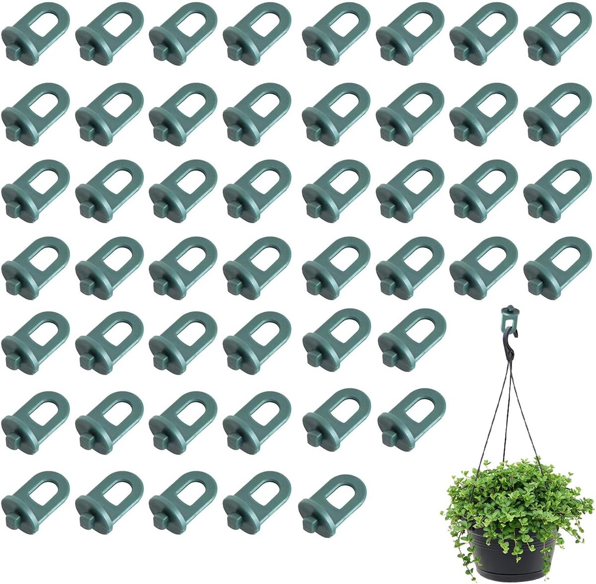 Dailygoods- Twist Hooks - 50 Stuks - Robuust Plastic - Voor Kassen - Makkelijk te Installeren - Duurzaam - 2 x 3,2 cm - Kwekerijhaken