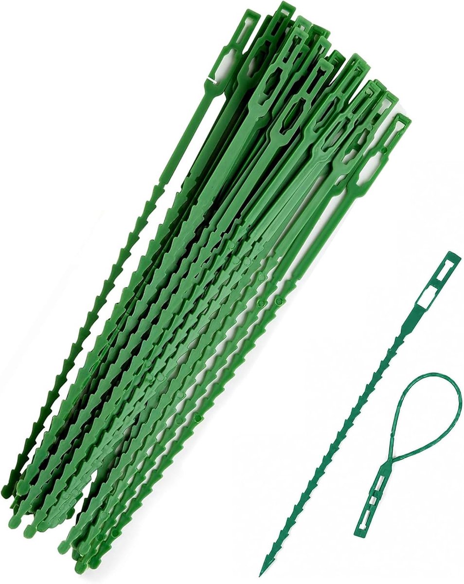 100 stuks plantenbinders, kabelbinders, tuinbinders, tuinbinders, plantenband, plantenbevestiging, flexibele - ShopVlot