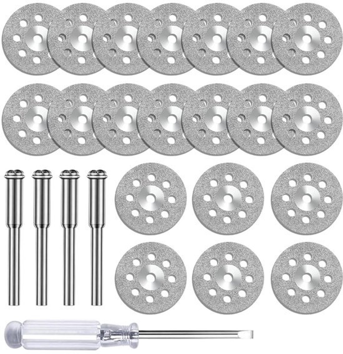 Diamantdoorslijpschijven - Set snijschijven - Voor precisiesnijden - Geperforeerd ontwerp - 22mm schijven - 3mm doorn