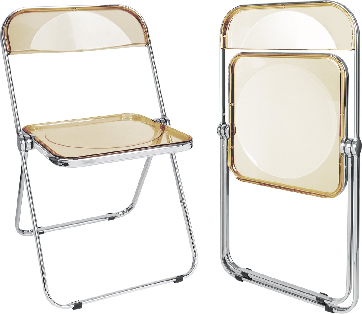 PIPIPOXER Klapstoelen - Transparant PET - Opvouwbare Stoelen - Inklapbaar - Vouwstoel - 46 x 46 x 77 cm - Zwart