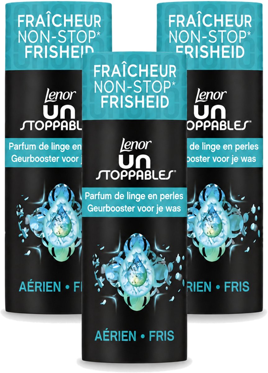 3 x Lenor Unstoppables - Geurbooster - Fris - 13 Wasbeurten - Voordeelverpakking - 3 stuks