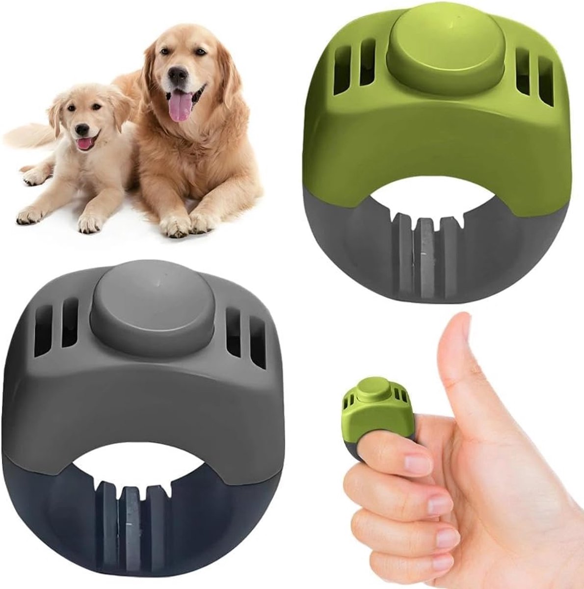 2 Stuks Clicker Hond, Vingerring 19/21 mm voor Hondentraining