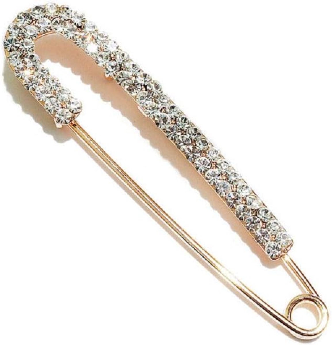 Kristal Grote Veiligheid Pin Sieraden Broche Gebreide Sjaal Revers of Kraag Broche Pin (Goud)