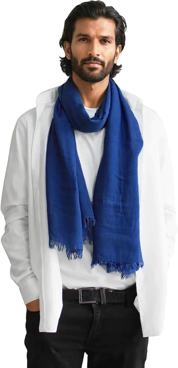 Herensjaal van bamboevezel, lente en zomer, Made in Italy, halsdoek, sjaal voor heren, licht en ademend