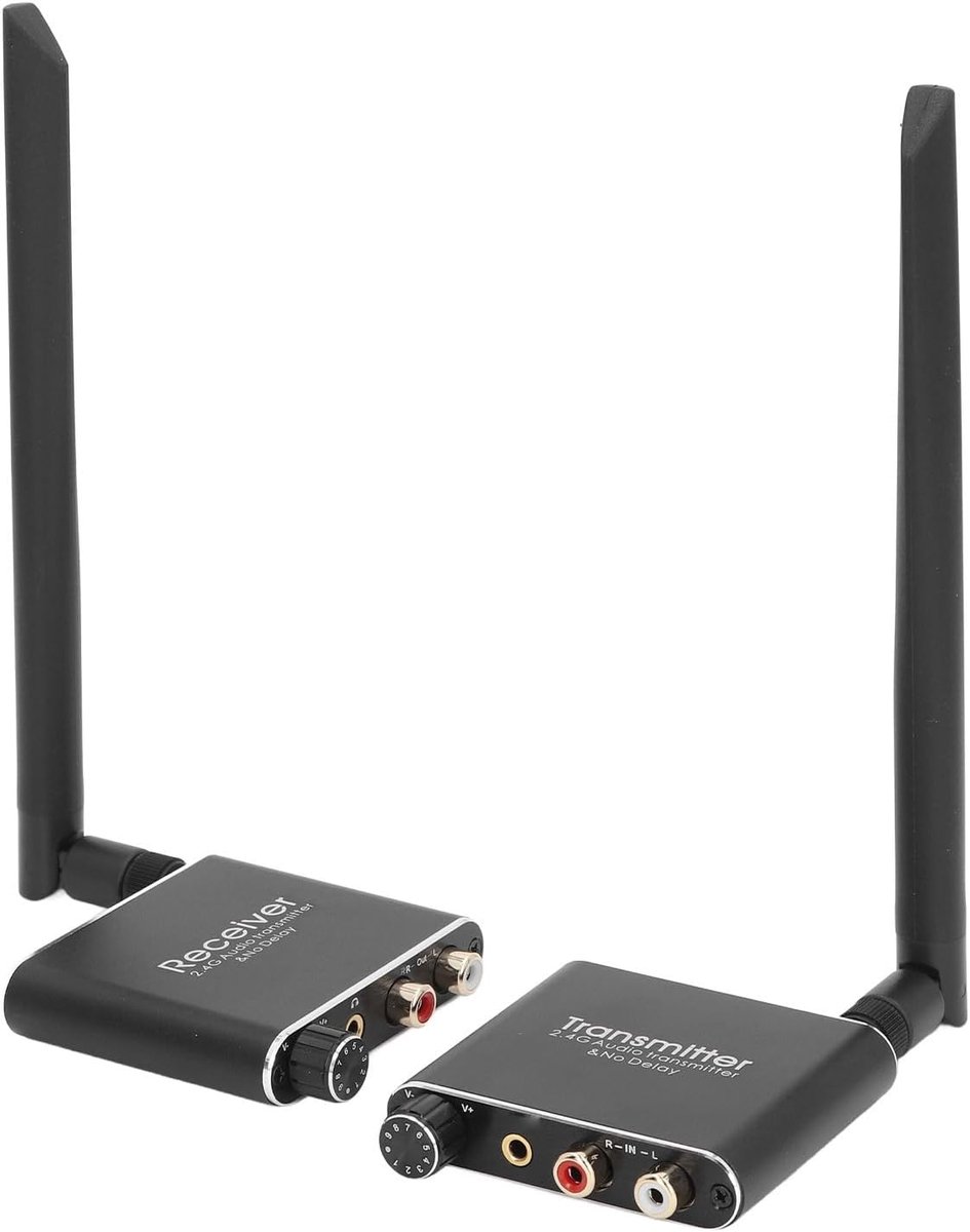 Audio-zender 2,4 G, signaalafstand 50 m, interfaces 3,5 mm, antenne en voeding, geschikt voor thuisvideo en concerten (EU-stekker)