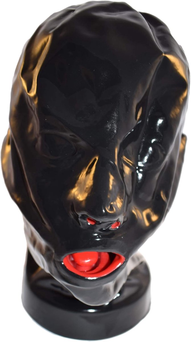 Latexmasker - Latexmasker Enclosed met mondbekleding - neusslangen en rits Dames en heren