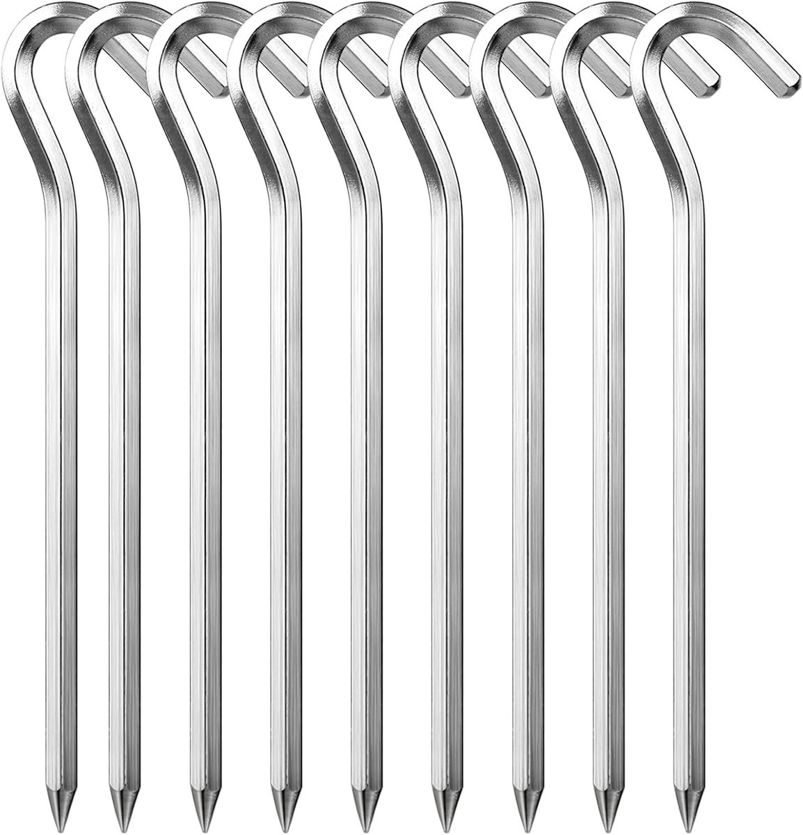 Tentharingen, 18 cm haringen voor het bevestigen van tent, tentspijkers van aluminium, extreem stabiele grondankers, voor tuinieren, kamperen, voetbalnet en tenten