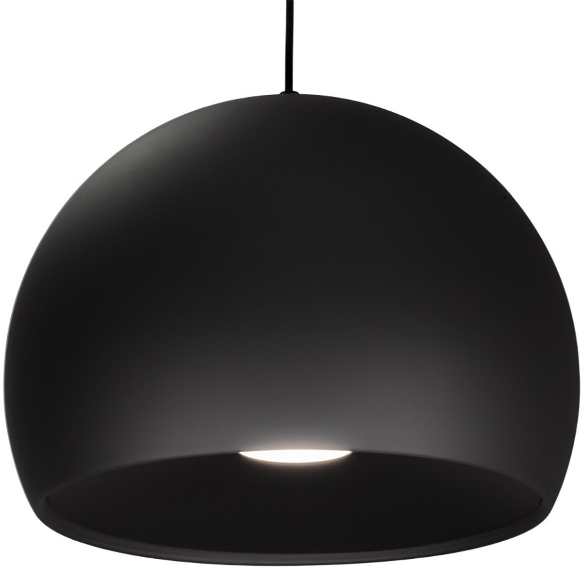 Xolo hanglamp in zwart aluminium en acryl, Ø400 mm, hoogte 297 mm, dimbare LED 7W / 670 lumen, 2700K warm wit, IP20