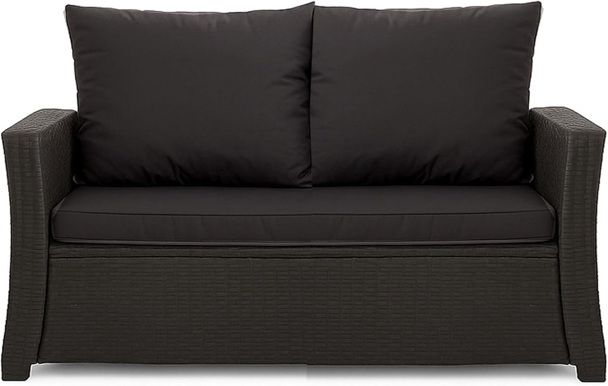 Tuinbank kussen - Tuinkussen - Voor schommelbank - Zwart - 110 x 50 x 50 cm