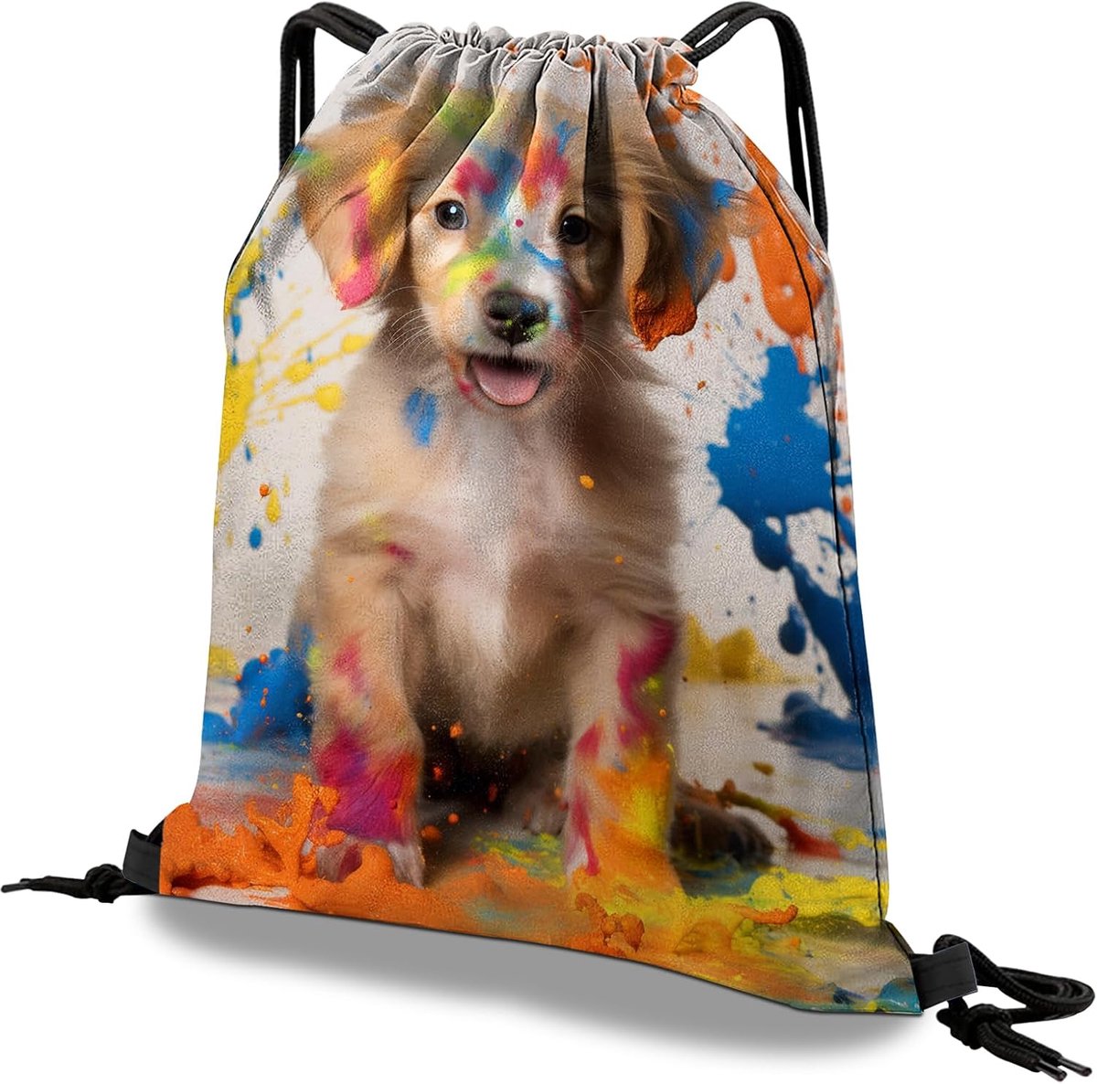 Trekkoord Rugzak Trekkoord Tas Waterdicht voor Sport Gym Strand Reizen Leuke Esthetische Rugzak Heren Dames (33 cm × 43 cm), One Size