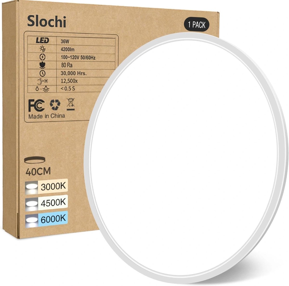 slochi 1 x white LED ceiling light - ShopVlot