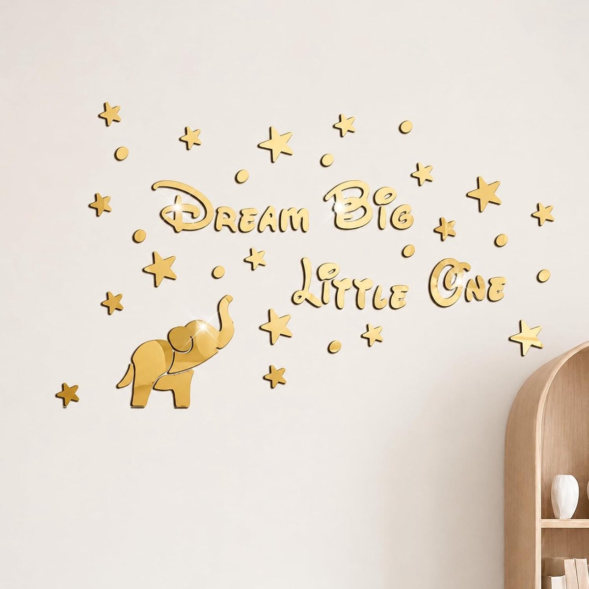 1 set wanddecoratie van hout voor kinderkamer, letters "Once upon a time" met maan en sterren voor kinderkamer - ShopVlot