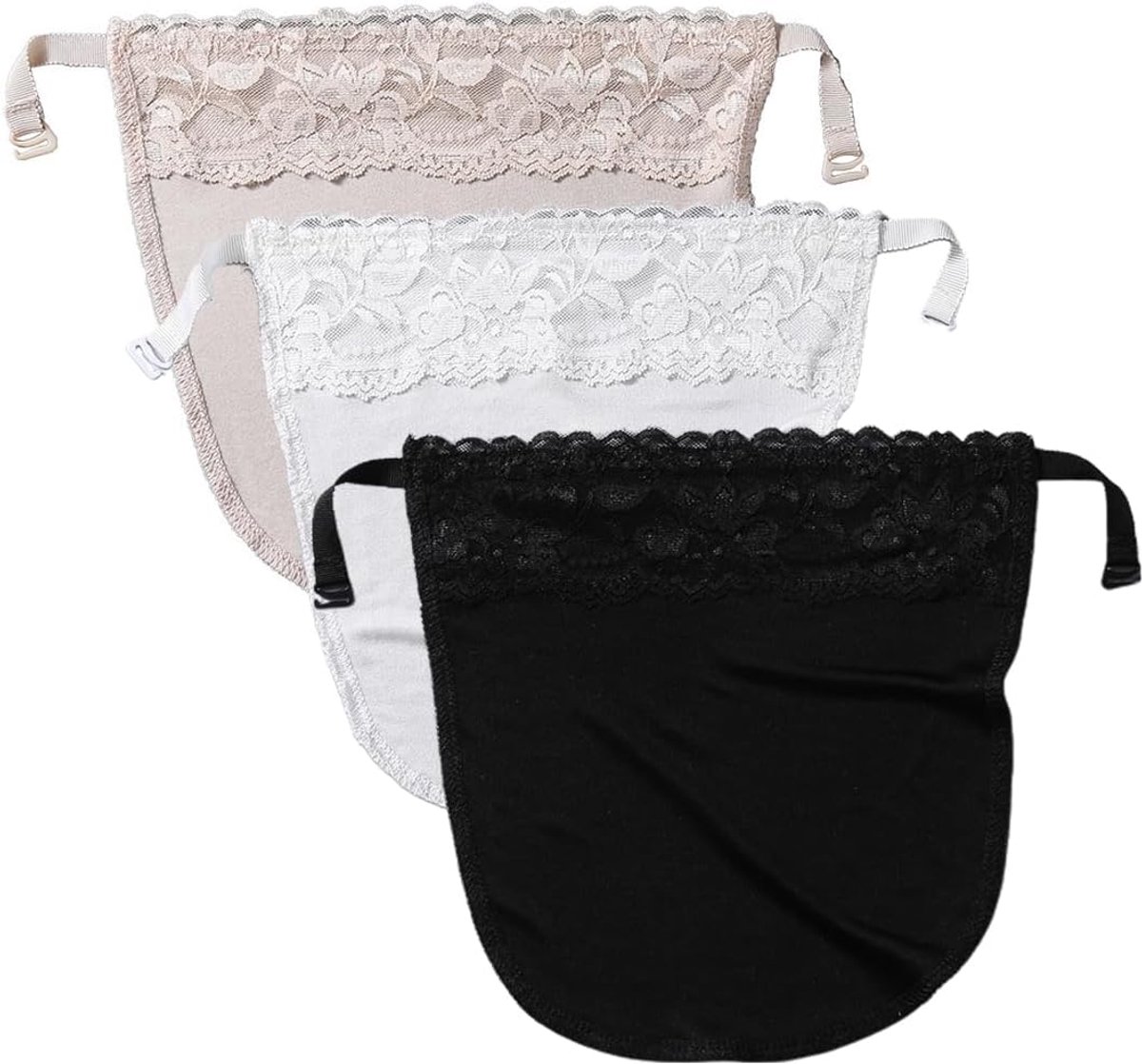 3 Pack Women's Lace Halterneck Underwear with Lace Clip Bra Cover Yellow Brown M, yellow-brown - ShopVlot