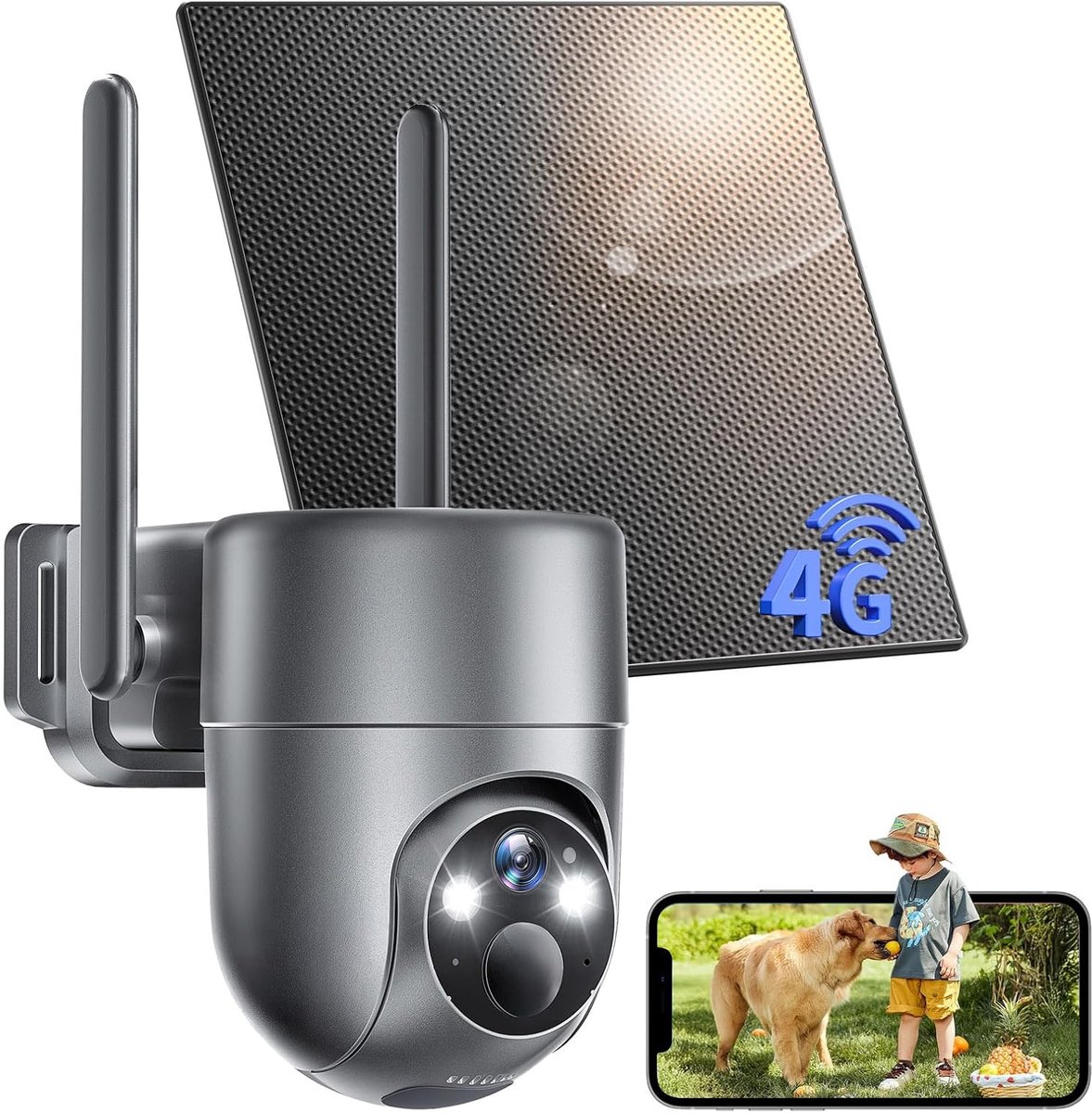 SnelShoppen - 2K Bewakingscamera voor Buiten - Hoge Resolutie Beveiligingscamera met Nachtopname, Waterdicht, Bewegingsdetectie, Wifi, 2-Weg Audio, Id