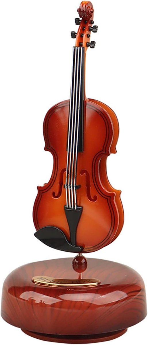 Muziekdoos viool - creatief design - unieke handgemaakte draaiende muziekdoos - perfect voor kantoor- of cadeaugebruik - ShopVlot