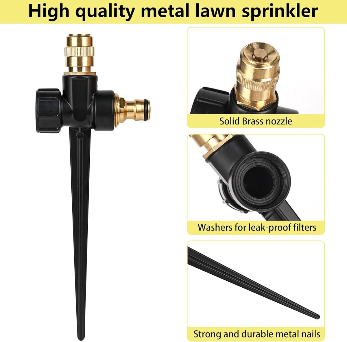 SnelShoppen - 360° Rotating Lawn Sprinkler, Automatische Tuinsproeier met Prikbasis, Verstelbaar Watergeefsysteem voor Tuinplanten en Gazon