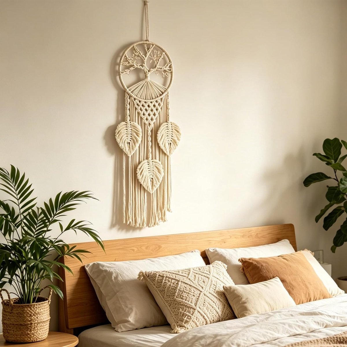 Wandbehang levensboom - handgemaakt macramé - boho stijl - sfeervolle wanddecoratie - ShopVlot