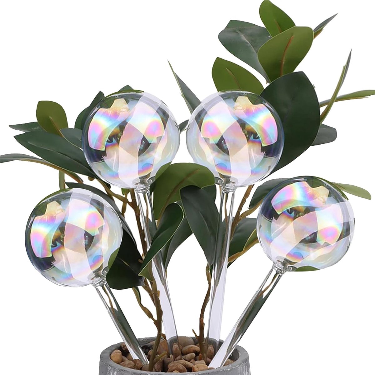 SnelShoppen - Set van 4 Glazen Plant Watering Balls - Automatisch Watergeef Systeem voor Binnenplanten, Tuin en Balkon - Decoratieve Waterdispenser vo