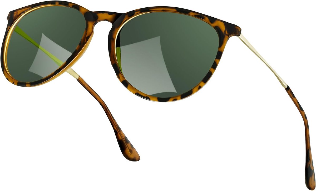Zonnebrillen Dames Gepolariseerde Retro Ronde Zonnebril UV400 Bescherming Vintage Zonnebrillen voor Vrouwen Autorijden Reizen