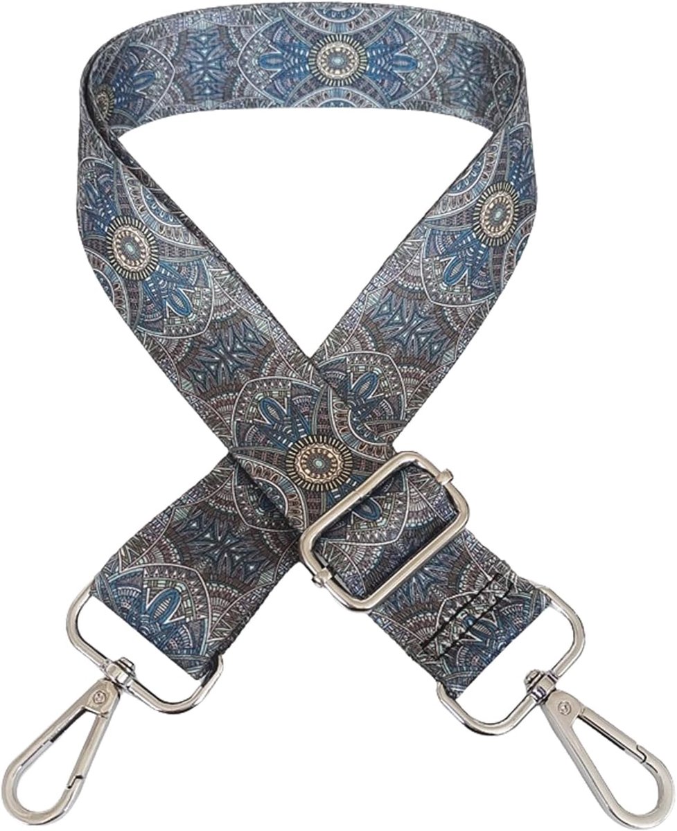 Schouderriem voor tas, verstelbaar, handtasriemen met karabijnhaak, 3,8 cm, brede schouderriem, banaankoord voor crossbody doe-het-zelf, accessoires, zilver
