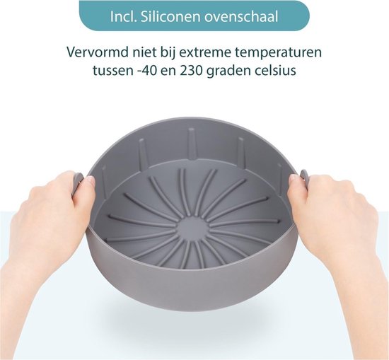 Accessoires Set - Geschikt voor Phillips Airfryer XL & XXL/Princess Aerofryer/Tefal Easy Fry/Tristar Crispy Fryer - Incl. Pizza Pan/Grillrooster/Grillrek — afbeelding 5