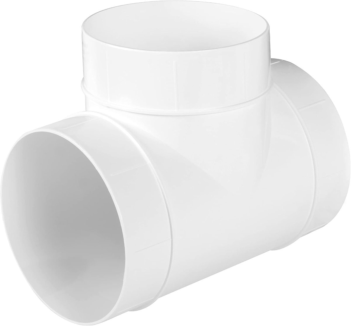 T-stuk voor ventilatiesysteem 100 mm drieweg buisverbinder, rond, 100 mm/10 cm, wit, KO100-26