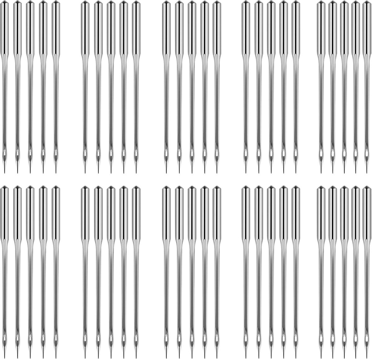 Naaimachinenaalden, 50 count, Universal Regular Point voor Singer, Brother, Janome, Varmax, Bernina, Kenmore, Schmetz, Maten 65/9, 75/11, 80/12, 90/14, 100/16