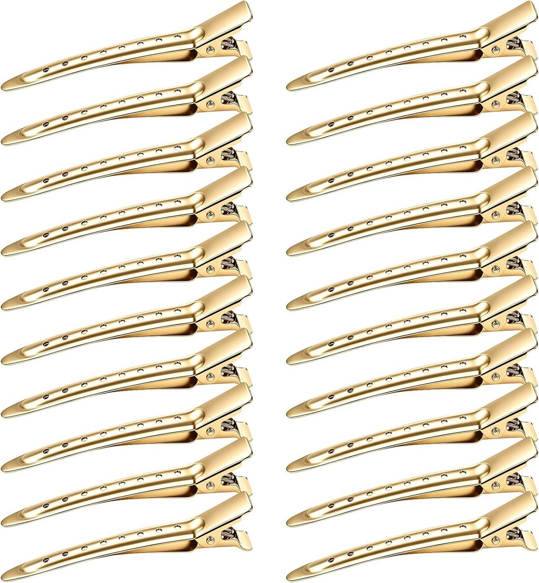 Haarspelden eendensnavel, krokodillenklemmen met gaten, voor vrouwen en meisjes, doe-het-zelf kapsel (5,4 cm) (24 stuks 1)