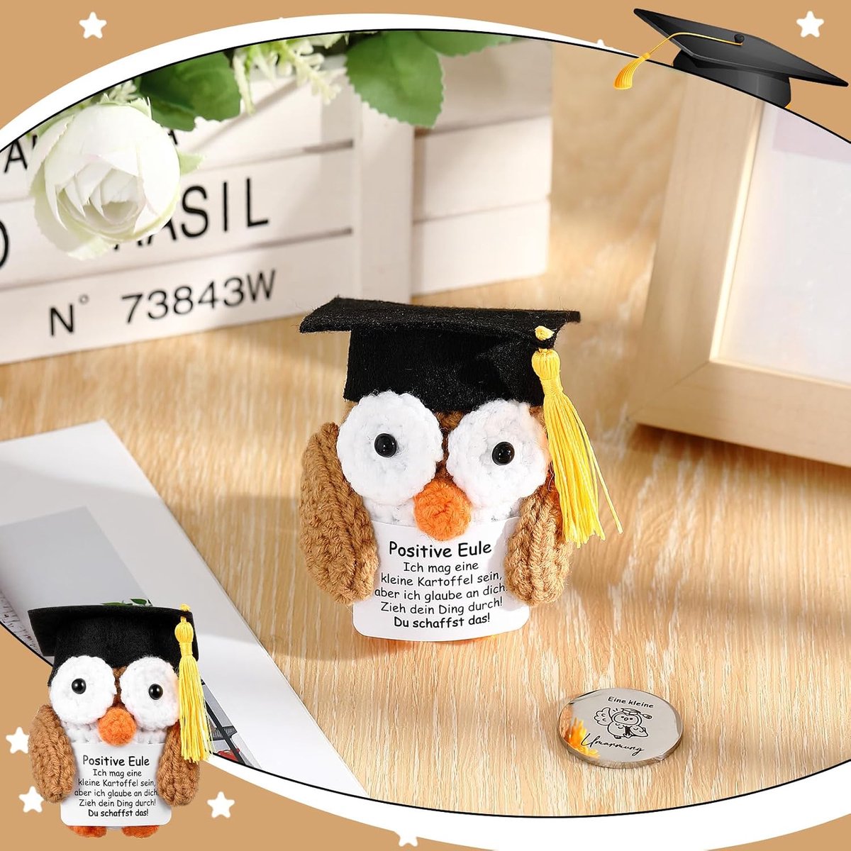 Uil pop en kleine omarming geluksbrenger je creatiefst cadeau creatieve breiwol uil pop examen geluksbrenger Pocket Hug Mutmaker opvrolijken goed beter cadeau — cadeau in Cadeau-ideeën - foto 2