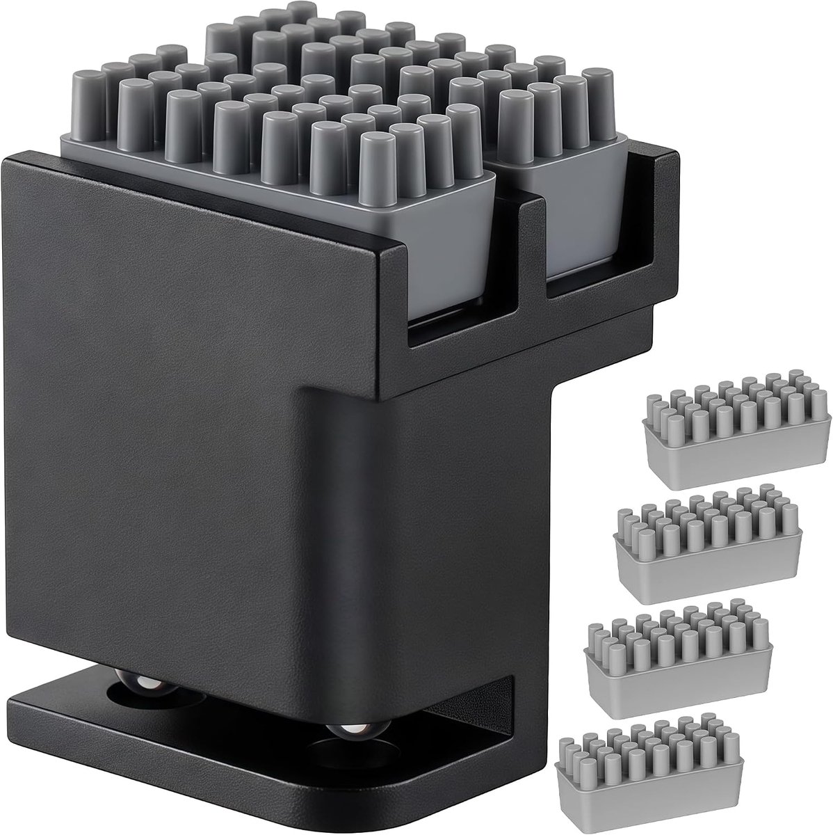 Borstelkop Set voor Bambu Lab P1S/P1P/X1C/X1E 3D-printers, Plug-and-Play Heated Bed Nozzle Reinigingstool met Siliconen Borstels