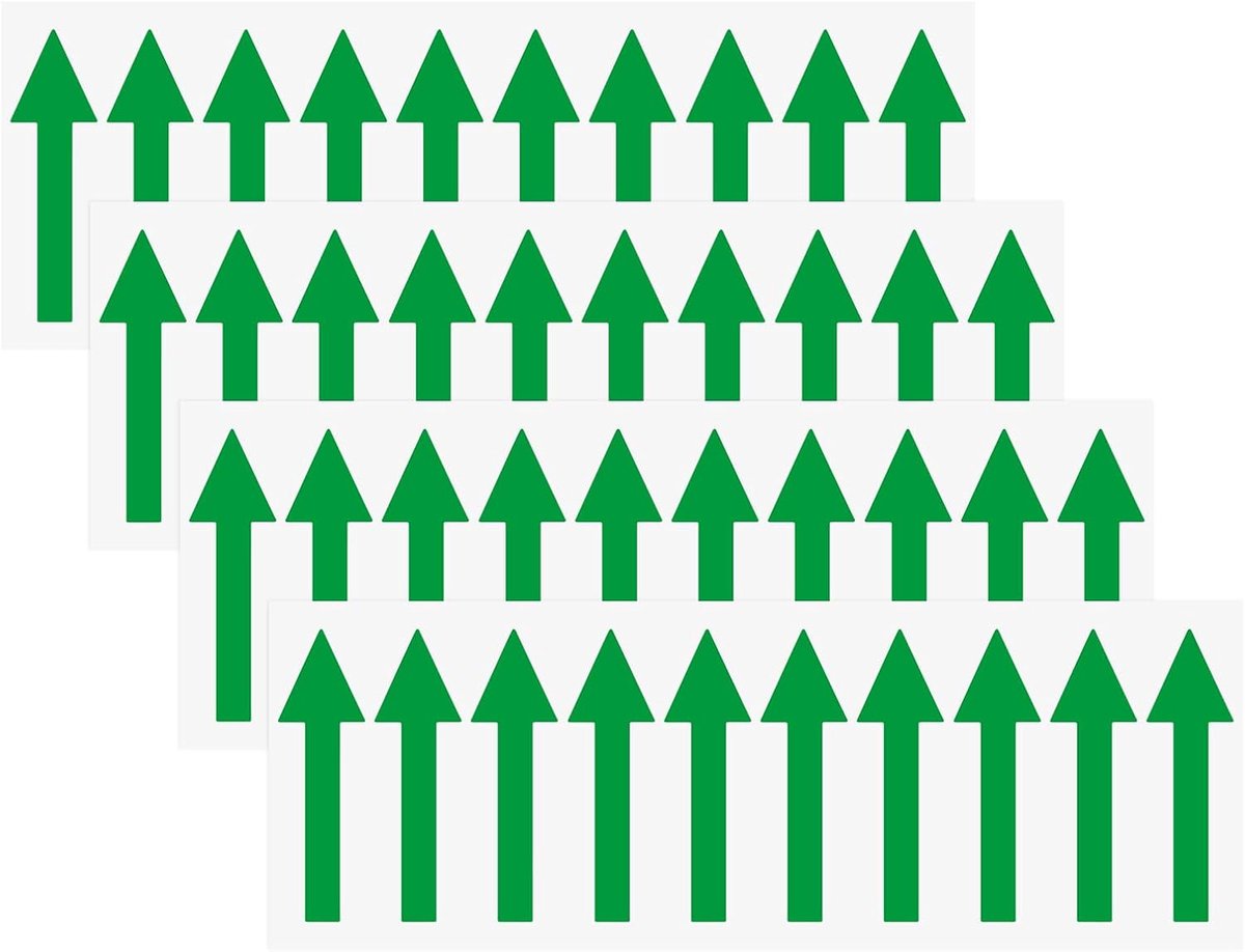4 stuks pijlstickers, 50 x 15 mm, pvc, waterdicht, zelfklevend, directionele pijlen, verwijderbare richtingspijlen, stickers, stickers voor muurmarkering/verkeersbord [groen]