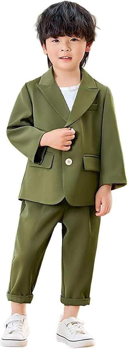 Kostuumset voor jongens, jas, 3-delige outfit, smoking voor kinderen, formeel voor jongens met broek, halsketting, slim