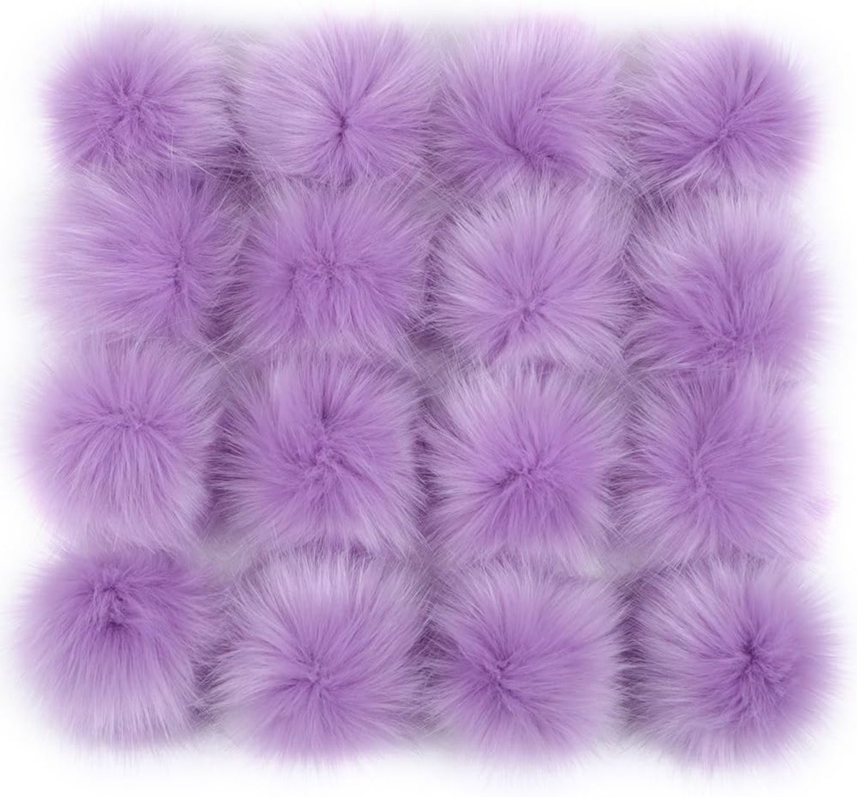 6 stuks 12-15 cm kunstbont pompons, kunstbont pompon om te knutselen, kunstbontpompons, pluizige pompon om te knutselen, doe-het-zelf creatieve handwerk, mutsen, handschoenen, tas, hangers, decoratie,