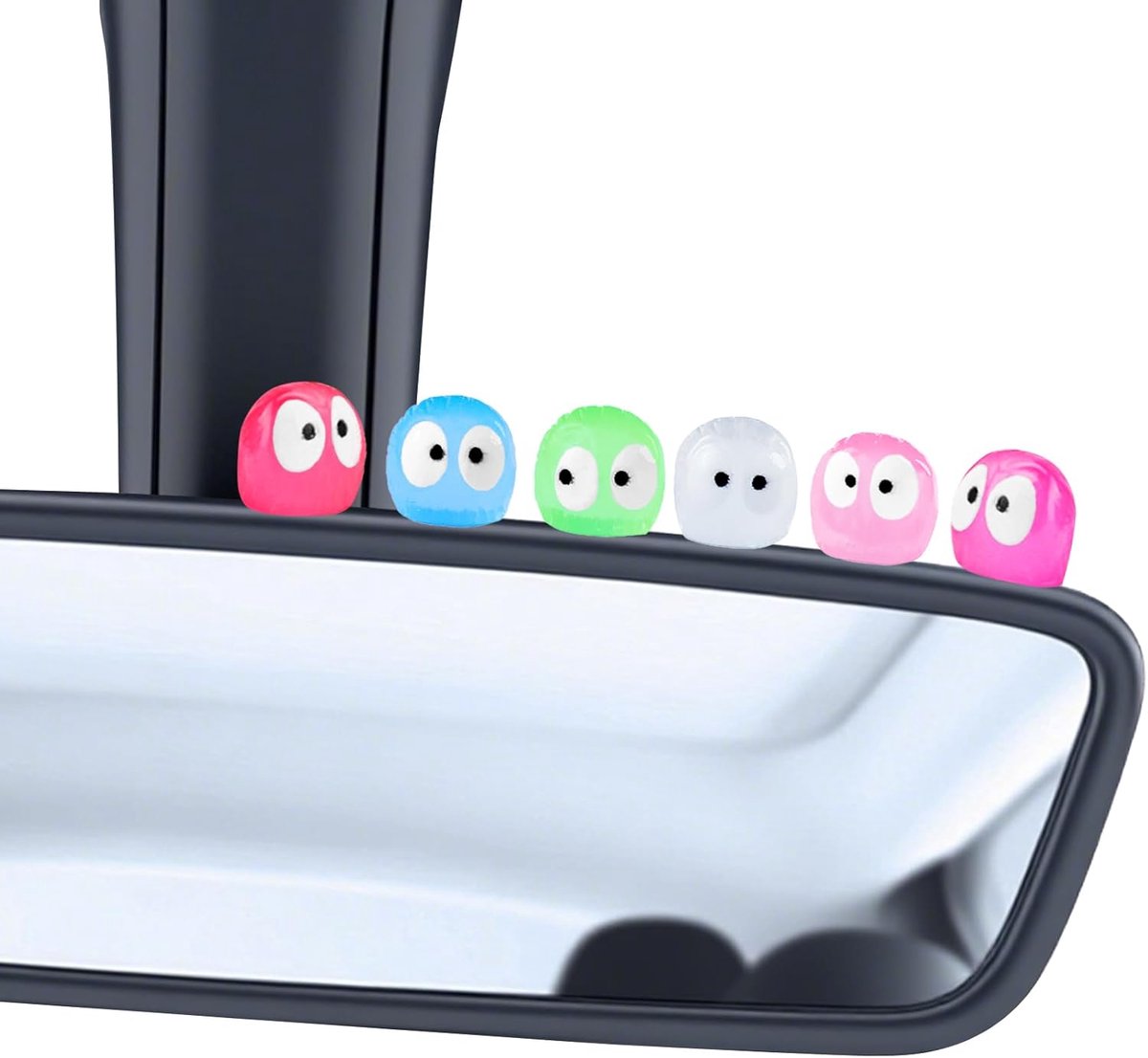 30 x mini-lichtgevende roetspuitfiguren met kleefpads voor auto en decoratie