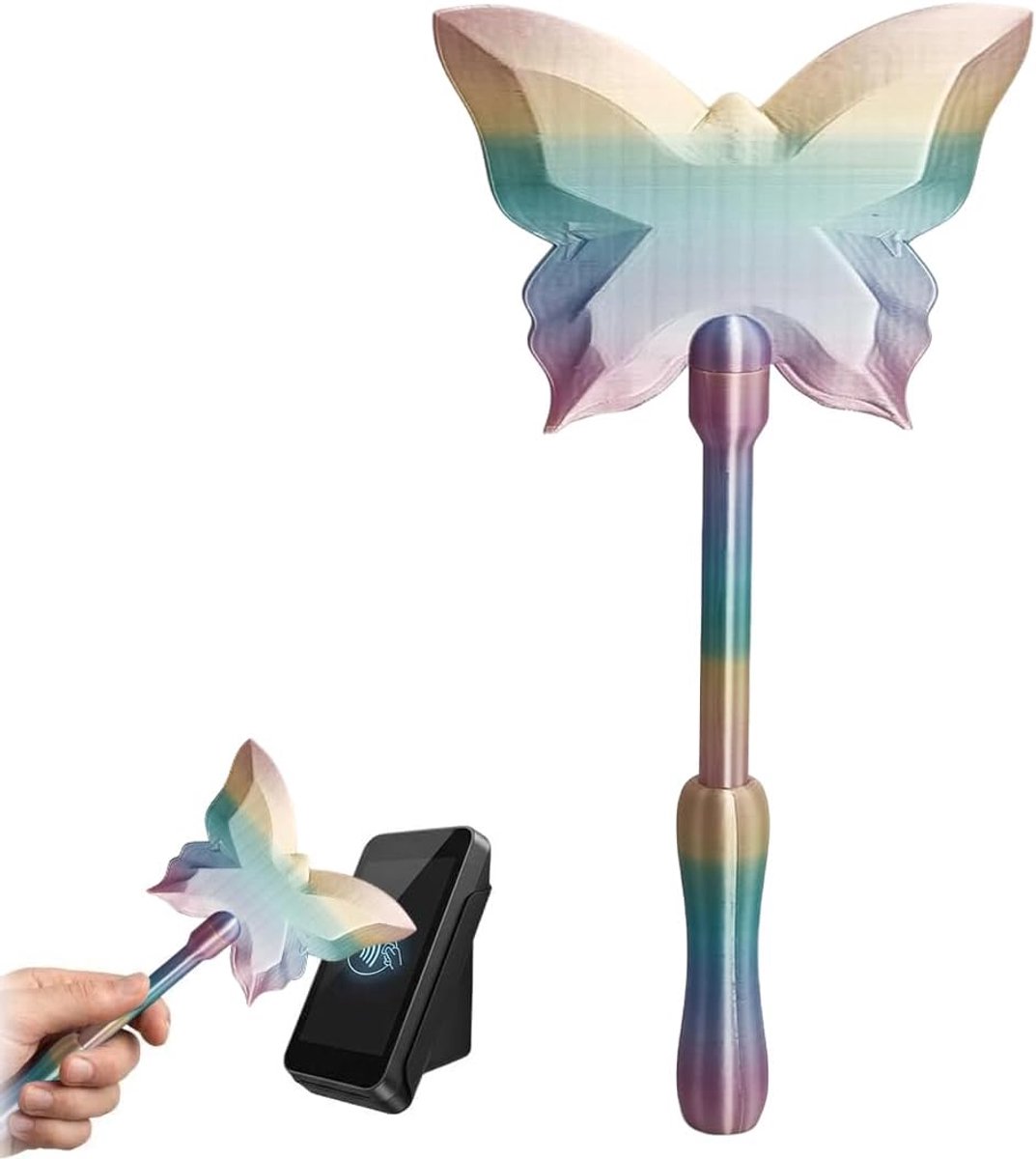 Toverstaf voor Creditcard, Pastel Vlinderkleur, Contactloze Kaarthouder, Verborgen Sleuf voor Kaarten, Betalen met Stijl